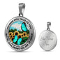 AG2508001 My Mind Still Talks To You Turquoise Butterflies Flower Luxury Necklace with Back Engraving