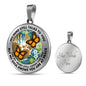 AG2408033 My Mind Still Talks To You Orange Monarch Butterflies Flower Luxury Necklace with Back Engraving