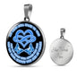 KT0056 My Mind Still Talks To You Blue Butterflies Heart Love Infinity 2 Luxury Necklace with Back Engraving