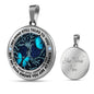 AG2008018 My Mind Still Talks To You Blue Butterflies Tree Of Life Luxury Necklace with Back Engraving