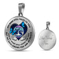 JL2207021 My Mind Still Talks To You Blue Butterflies Tree Of Life Heart Wings With Galaxy Luxury Necklace with Back Engraving
