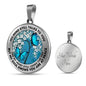 AG2508040 My Mind Still Talks To You Blue Butterflies Flower Luxury Necklace with Back Engraving
