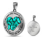 SP0109003 Mind Still Talks To You Turquoise Butterflies Broken Heart Luxury Necklace with Back Engraving