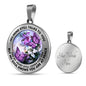 AG2908016 My Mind Still Talks To You Purple Butterflies Flower Luxury Necklace with Back Engraving