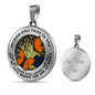 B0706013 My Mind Still Talks To You Orange Butterflies Tree Of Life Luxury Necklace with Back Engraving