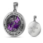 AG2208021 My Mind Still Talks To You Purple Butterflies Silver Tree Of Life Luxury Necklace with Back Engraving