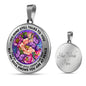 AG2408043 My Mind Still Talks To You Purple Butterflies Flower Luxury Necklace with Back Engraving