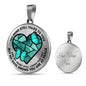 SP0109032 My Mind Still Talks To You Turquoise Butterflies Broken Heart Luxury Necklace with Back Engraving