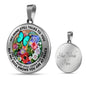 AG2608005 My Mind Still Talks To You Turquoise Butterflies Flower Luxury Necklace with Back Engraving