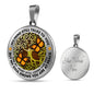 AG1508018 My Mind Still Talks To You Orange Monarch Butterflies Tree Of Life Luxury Necklace with Back Engraving