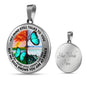 AG2008008 My Mind Still Talks To You Turquoise Butterflies Four Seasons Tree Of Life Luxury Necklace with Back Engraving