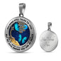 AG2108023 My Mind Still Talks To You Blue Butterflies Tree Of Life Luxury Necklace with Back Engraving
