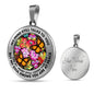 AG2808015 My Mind Still Talks To You Orange Monarch Butterflies Flower Luxury Necklace with Back Engraving