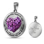 SP0109011 My Mind Still Talks To You Purple Butterflies Broken Heart Of Rocks Luxury Necklace with Back Engraving