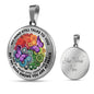 AG2408025 My Mind Still Talks To You Purple Butterflies Four Seasons Flower Luxury Necklace with Back Engraving