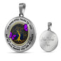 JL2207034 My Mind Purple Butterflies Golden Tree Of Life Luxury Necklace with Back Engraving