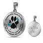 JL1707020 My Mind Still Talks To You Turquoise Butterflies Black Paw Luxury Necklace with Back Engraving