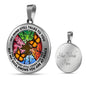 AG2108027 My Mind Still Talks To You Orange Monarch Butterflies Four Season Tree Of Life Luxury Necklace with Back Engraving