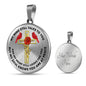 JL2107005 My Mind Still Talks To You Red Cardinals Rose Double Cross Luxury Necklace with Back Engraving