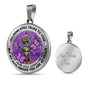 AG2008011 My Mind Still Talks To You Purple Butterflies Tree Of Life Luxury Necklace with Back Engraving