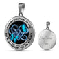 SP0509017 My Mind Still Talks To You Blue Butterflies Broken Heart Luxury Necklace with Back Engraving