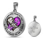 SP0109018 My Mind Still Talks To You Purple Butterflies Broken Heart Luxury Necklace with Back Engraving