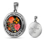 AG2908036 My Mind Still Talks To You Orange Monarch Butterflies Flower Luxury Necklace with Back Engraving