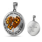 SP0109014 My Mind Still Talks To You Orange Monarch Butterflies Broken Heart Luxury Necklace with Back Engraving