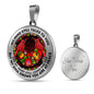 AG2608050 My Mind Still Talks To You Red Cardinals Flower Luxury Necklace with Back Engraving