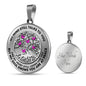 B0706042 My Mind Still Talks To You Six Pink Butterflies And Metal Tree Of Life Luxury Necklace with Back Engraving