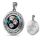 JL1707031 My Mind Still Talks To You Turquoise Butterflies Golden Colorful Paws And Galaxy Luxury Necklace with Back Engraving