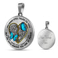 SP0509008 My Mind Still Talks To You Blue Butterflies Golden Broken Heart Luxury Necklace with Back Engraving
