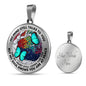 AG2008009 My Mind Still Talks To You Turquoise Butterflies Tree Of Life Luxury Necklace with Back Engraving