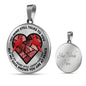 SP0109039 My Mind Still Talks To You Red Cardinals Broken Heart Luxury Necklace with Back Engraving