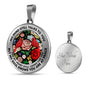 AG2608046 My Mind Still Talks To You Red Cardinals Flower Luxury Necklace with Back Engraving