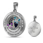 My Mind Still Talks To You Purple And Turquoise Butterflies Celtic Tree Of Life SP1909033 Luxury Necklace with Back Engraving