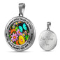 AG2908004 My Mind Still Talks To You Turquoise Butterflies Flower Luxury Necklace with Back Engraving