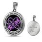 SP0509016 My Mind Still Talks To You Purple Butterflies Broken Heart Luxury Necklace with Back Engraving