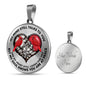 SP0109033 My Mind Still Talks To You Red Cardinals Broken Heart Luxury Necklace with Back Engraving