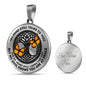 AG0608065 My Mind Still Talks To You Orange Monarch Butterflies Black Celtic Knot Tree Of Life Luxury Necklace with Back Engraving