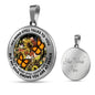 AG2908030 My Mind Still Talks To You Orange Monarch Butterflies Flower Luxury Necklace with Back Engraving
