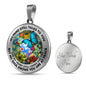 AG2208009 My Mind Still Talks To You Blue Butterflies Flower Luxury Necklace with Back Engraving