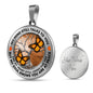 AG1308027 My Mind Still Talks To You Orange Monarch Butterflies Tree Of Life Luxury Necklace with Back Engraving
