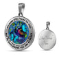 AG2608040 My Mind Still Talks To You Blue Butterflies Flower Luxury Necklace with Back Engraving