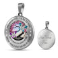 My Mind Still Talks To You Purple And Turquoise Butterflies Moon Tree Of Life SP2209005 Luxury Necklace with Back Engraving