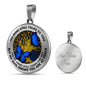 B070601 My Mind Still Talks To You Blue Butterflies Luxury Necklace with Back Engraving