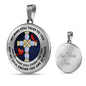 JL2107008 My Mind Still Talks To You Red Cardinals Rose Opal Cross Luxury Necklace with Back Engraving
