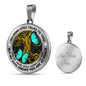 AG2008004 My Mind Still Talks To You Turquoise Butterflies Gold Tree Of Life Luxury Necklace with Back Engraving