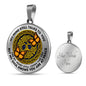 AG0408034 My Mind Still Talks To You Orange Butterflies Gold Celtic Knot Tree Of Life And Galaxy Luxury Necklace with Back Engraving