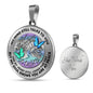 B0706055 My Mind Still Talks To You Green And Turquoise Butterflies And Titan Tree Of Life Luxury Necklace with Back Engraving